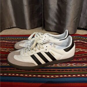Adidas Samba White and Black Trainers